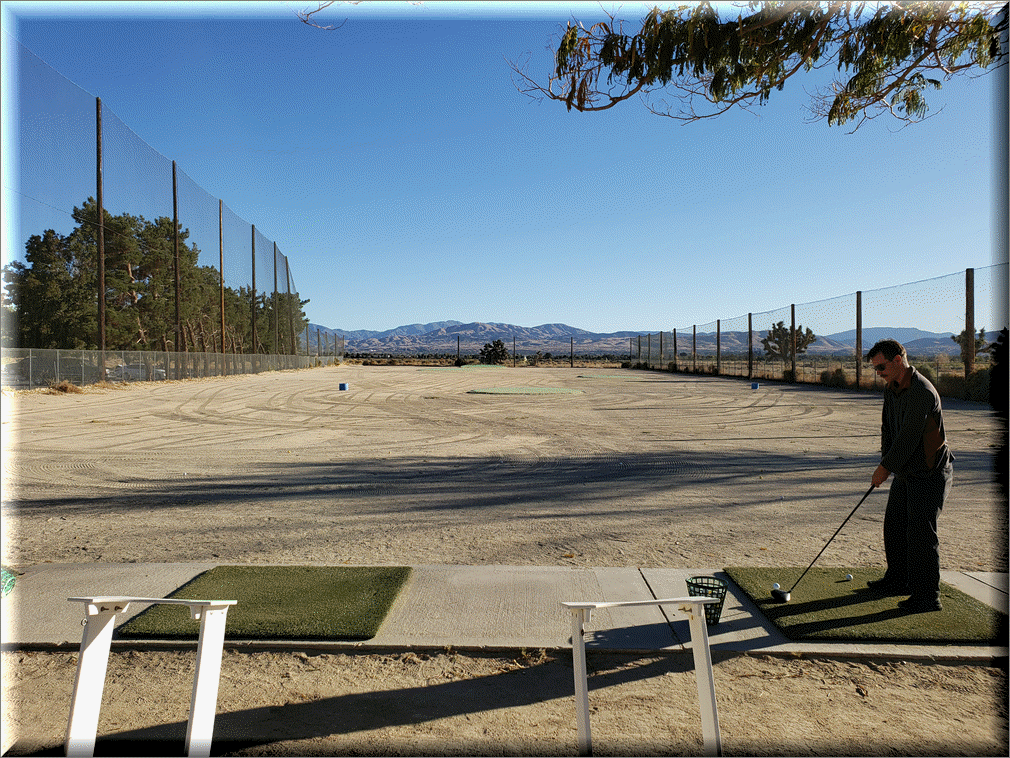 Golfer at the range